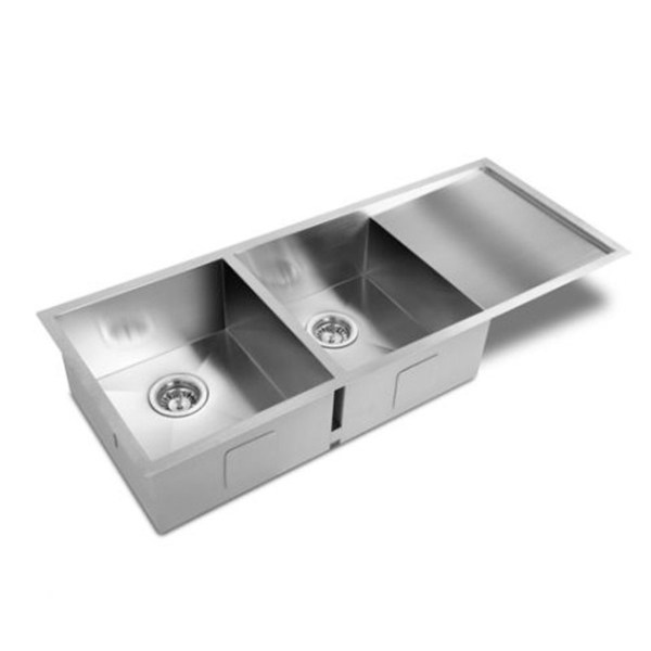 Under/ Over Mount Double Bowl Sink With Drainer